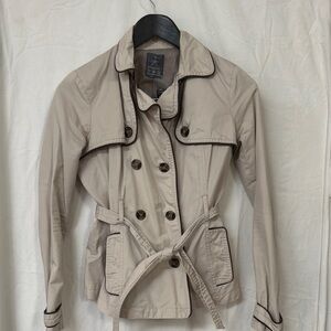 Women's Beige Double-Breasted Jacket